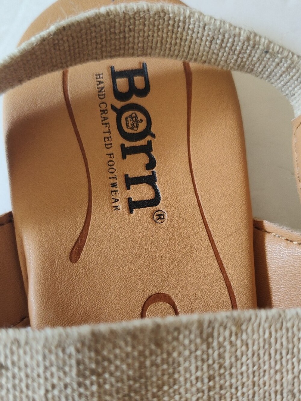 BORN Black Suede Ballet Flats with Tan Elasticized Straps Size 8 - Picture 3 of 9